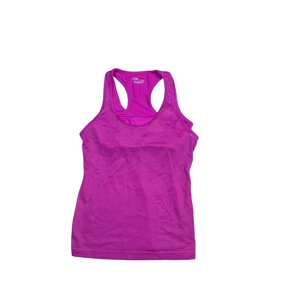 Fila Sport Tank Top Women's Size XS Pink Built-in Bra Polyester Stretch Pullover - Picture 6 of 11